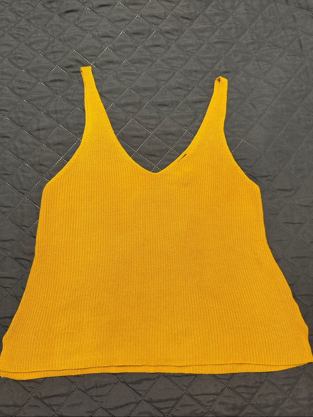 Forever 21 Mustard Yellow Knit V-Neck Tank Top - Picture 2 of 4
